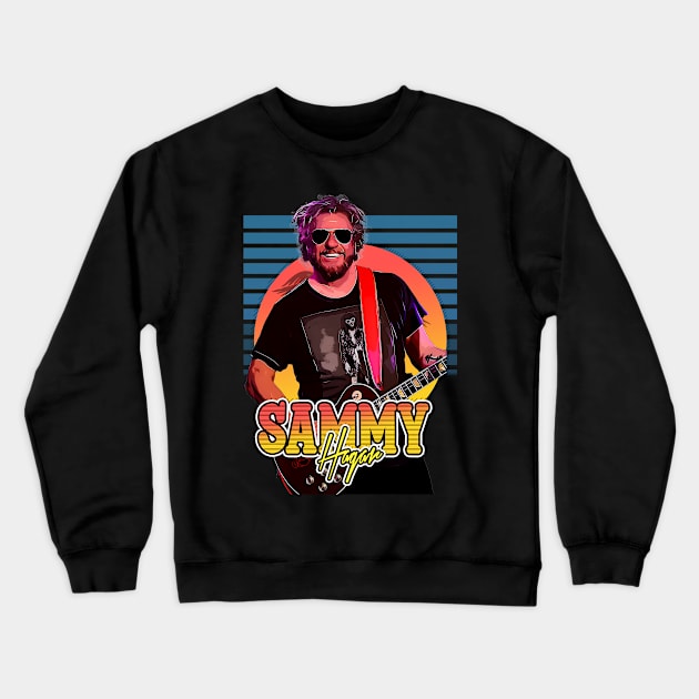 Retro Flyer Style Sammy Hagar Fan Art Design Crewneck Sweatshirt by Now and Forever